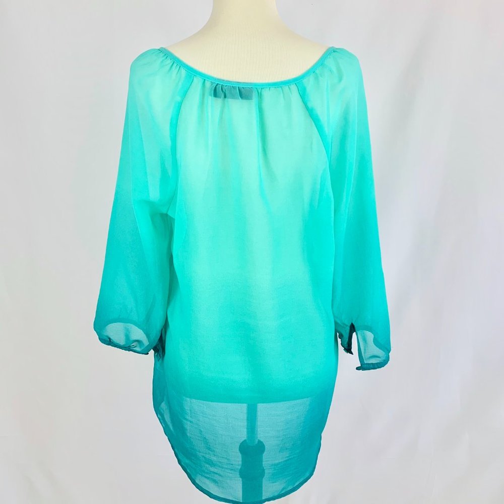 A.N.A Petite Turquoise V-Neck Tunic Medium - Picture 5 of 8